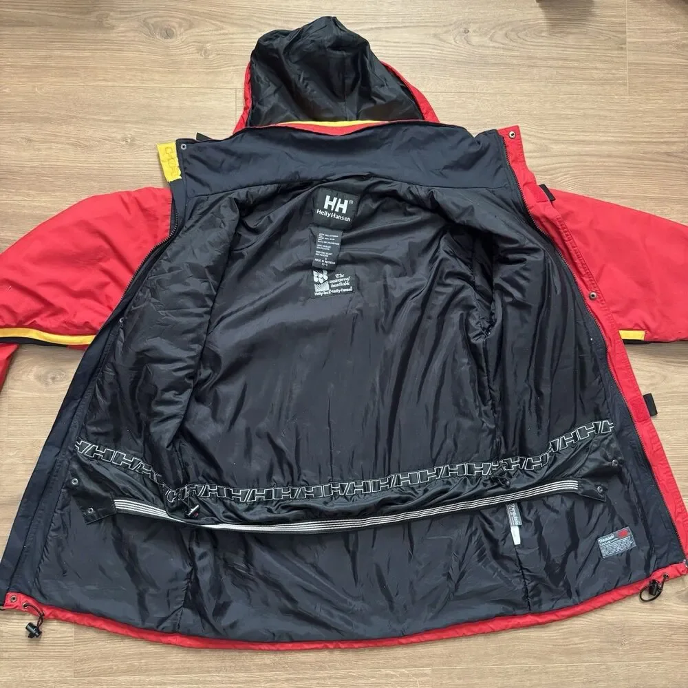 Vintage 90s Helly Hansen HH Helly-Tech Ski Parka Jacket Red Fits M/L Thinsulate